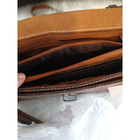 NWT Patricia Nash the Heritage Collection Cognac Leather Mini Messenger Bag - Picture 11 of 12
